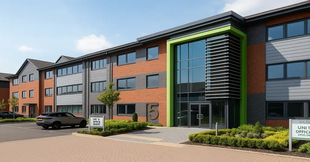 Gutter system on modern commercial office building in North Kent and South East London